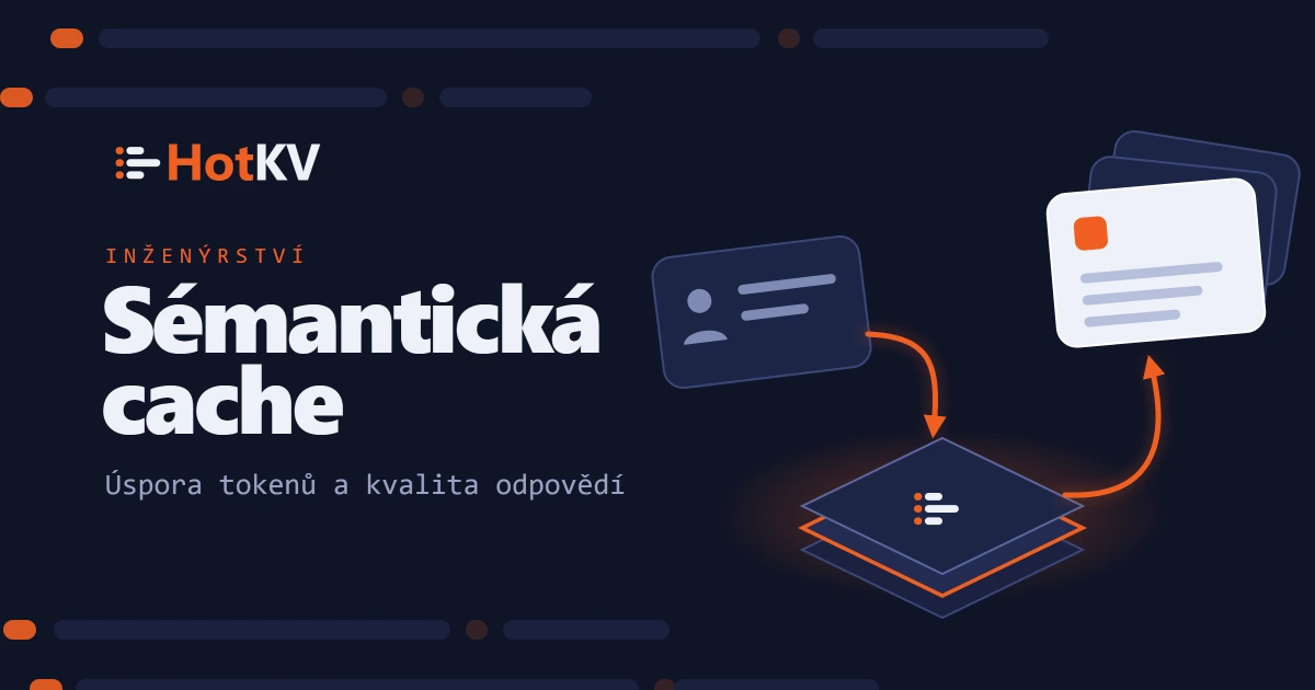 HotKV semantic caching: token savings and answer quality, illustrated by a cache lookup.